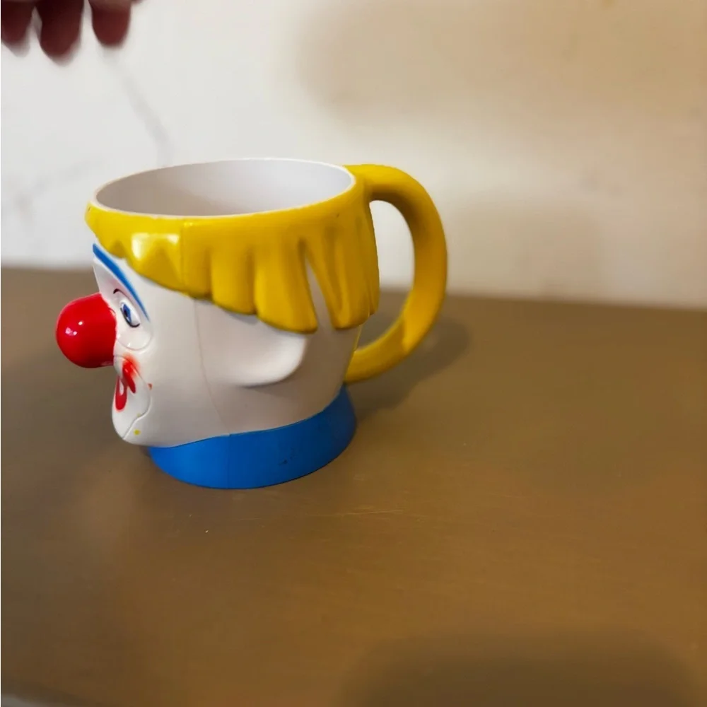 Ringling Brothers Vintage Clown Face Mug - Bright Red Nose & Yellow Hair